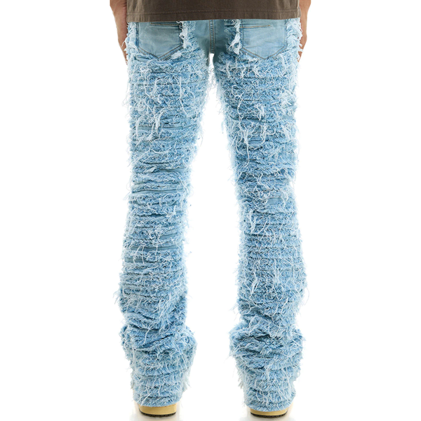 KDNK Blaze Distressed Skinny Flare Pants "Blue"