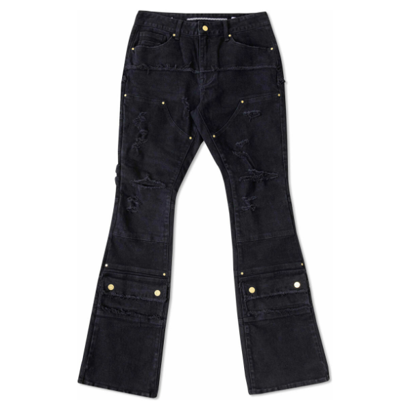 First Row Premium Cut & Sew Denim Jeans "Black"