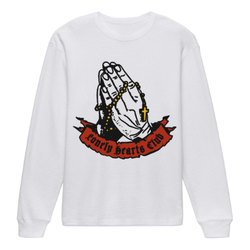 Lonely Hearts Club God Save Us Waffle-Knit Thermal "White"