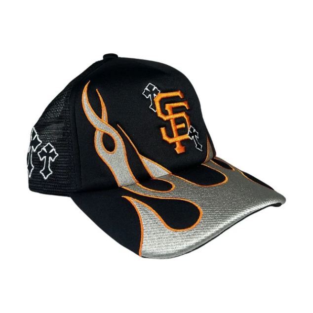 Lid Crew Flame Trucker Hat "Orange"