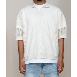 EPTM Knit Mesh Polo Tee "Cream"