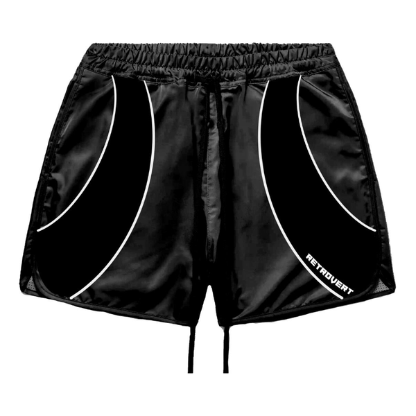 Retrovert Nylon Track Shorts "Black"