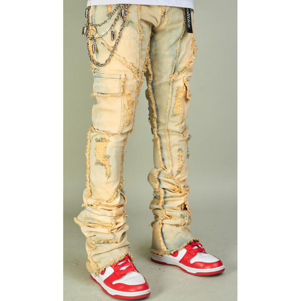 Politics Distressed Cargo Jeans "Vintage Wash"