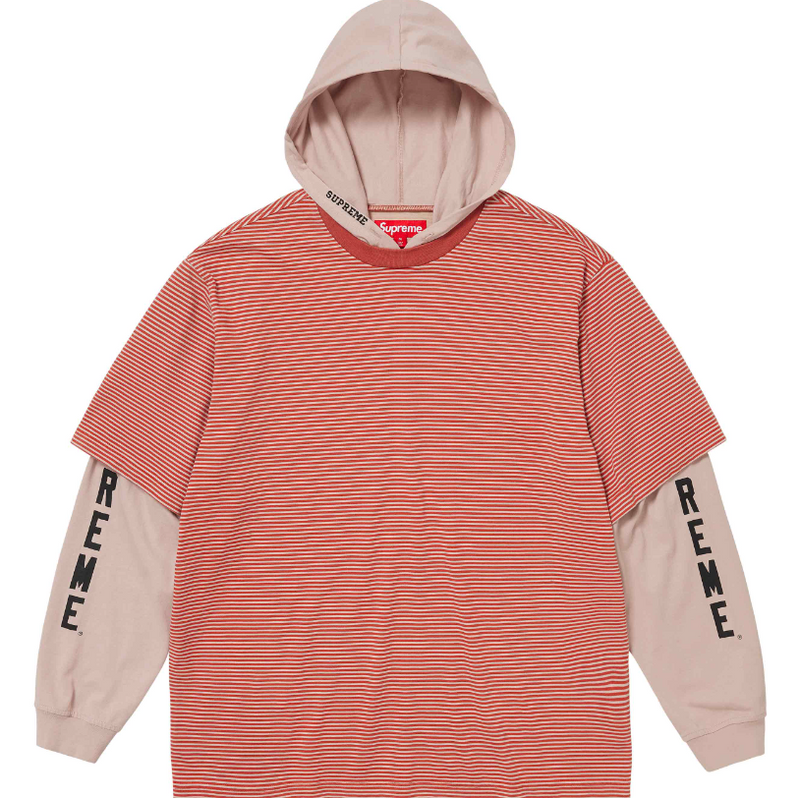 Supreme Layered Hooded L/S Tee "Tan"