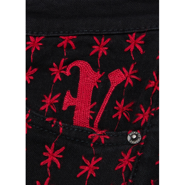 Valabasas Asterisk Stacked Jeans "Black/Red"