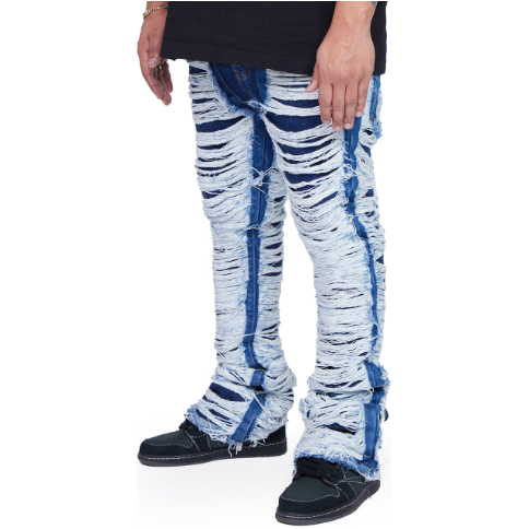 Valabasas Ravaged Stacked Jeans "Indigo"