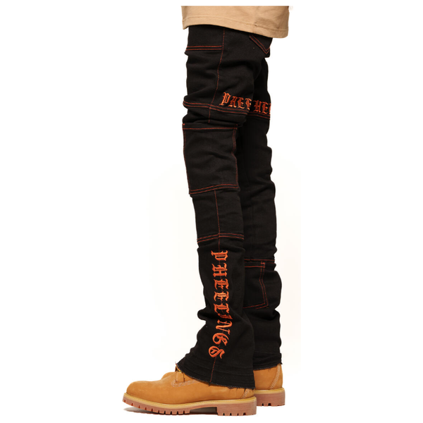 Pheelings Defying Odds Stacked Jeans "Black/Orange"