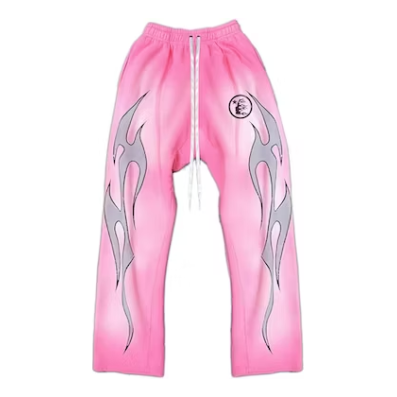 Hellstar Grey Flame Sweatpants "Pink"