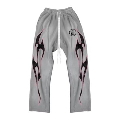 Hellstar Future Flame Sweatpants "Grey/Pink"