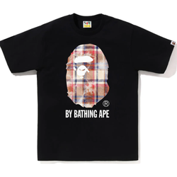 Bape Bleached Bape Check Big Head Tee