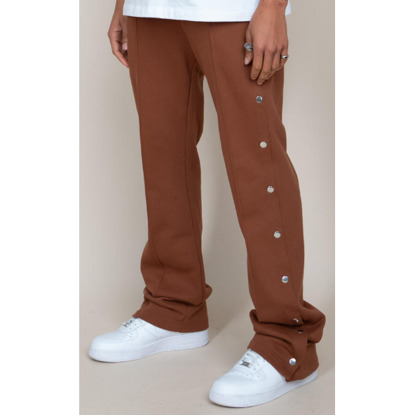 EPTM French Terry Snap Flared Pants "Brown"