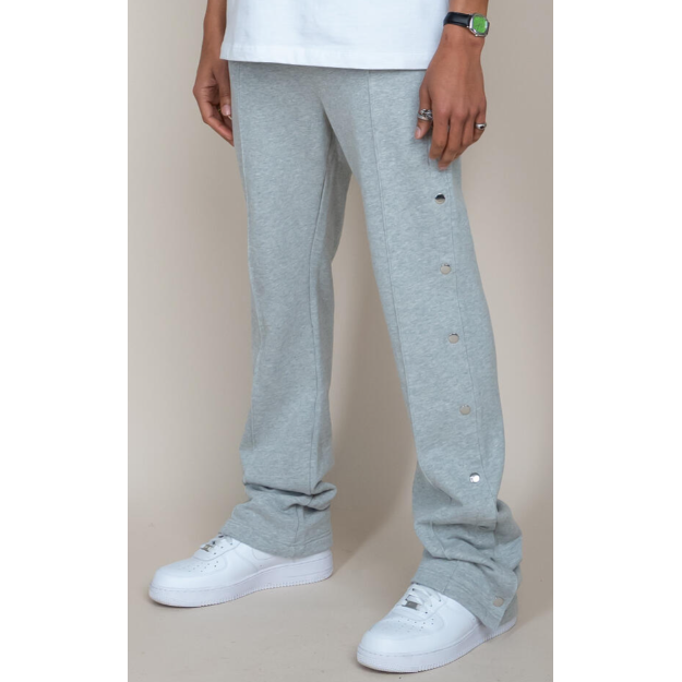 EPTM French Terry Snap Flared Pants "Grey"