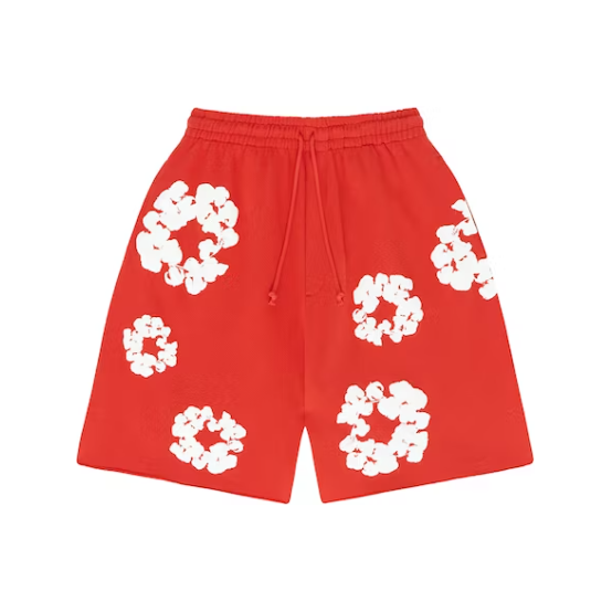 Denim Tears Cotton Wreath Shorts "Red"