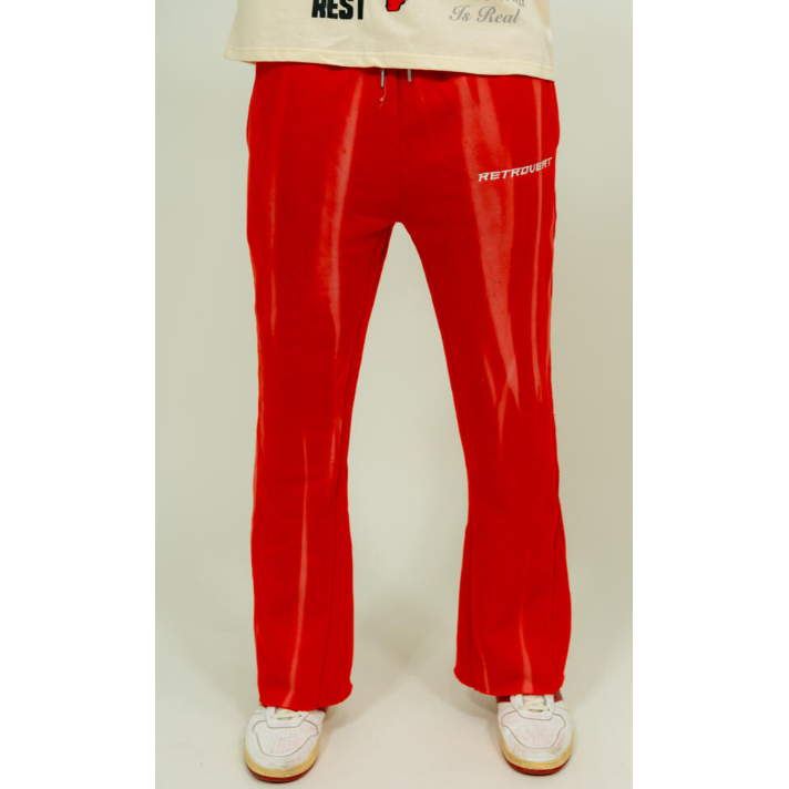 Retrovert Washed Flare Sweatpants "Red"