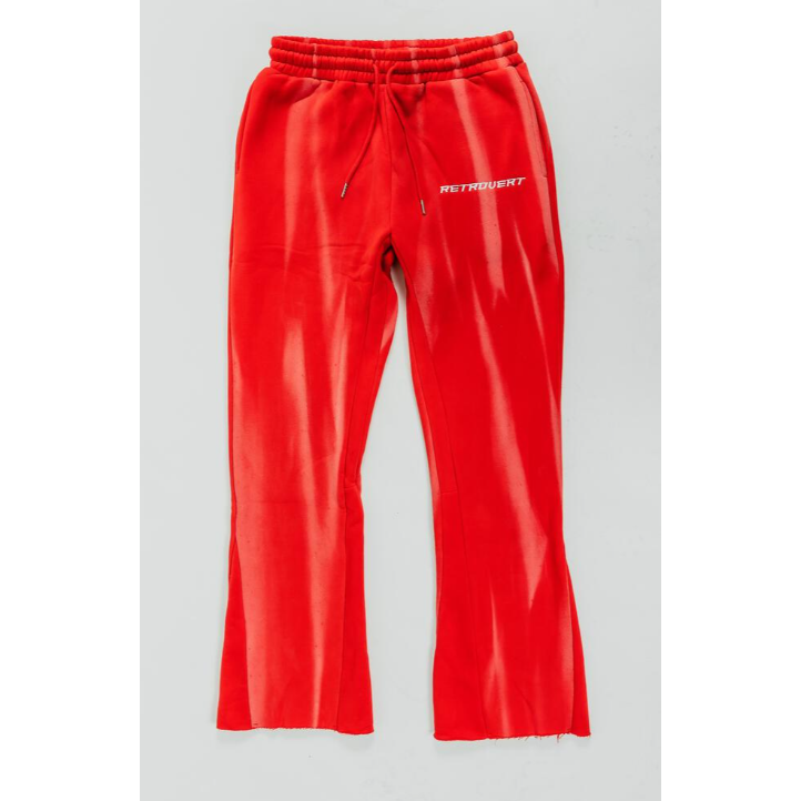 Retrovert Washed Flare Sweatpants "Red"