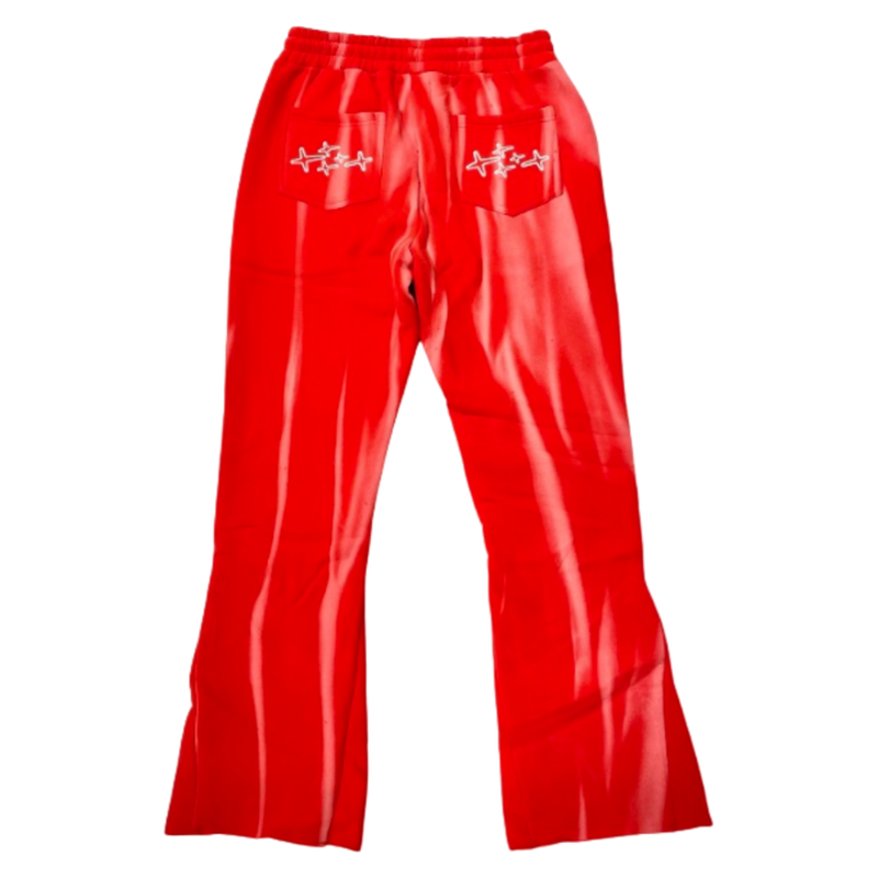 Retrovert Washed Flare Sweatpants "Red"