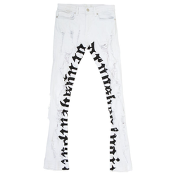 Golden Denim Vermont Shredded Stacked Jeans "White"