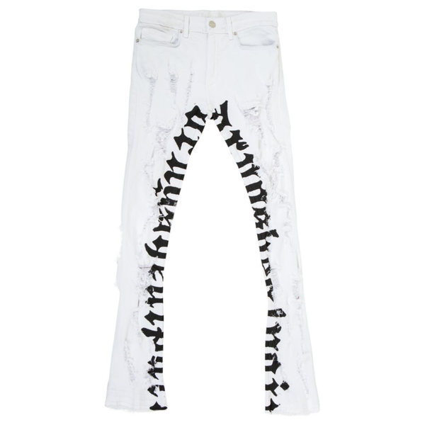 Golden Denim Vermont Shredded Stacked Jeans "White"