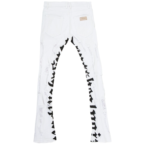 Golden Denim Vermont Shredded Stacked Jeans "White"