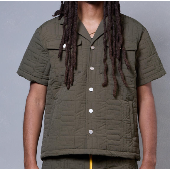 GFTD LA Palmer Button Up Shirt "Olive"