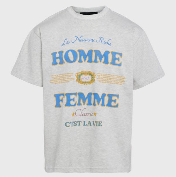 Homme Femme Nouveau Riche Tee "Grey"