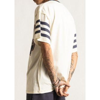 Diet Starts Monday Striped Bolt  Tee "White/Navy"