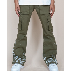 EPTM Snap Cargo Denim Pants “Olive”