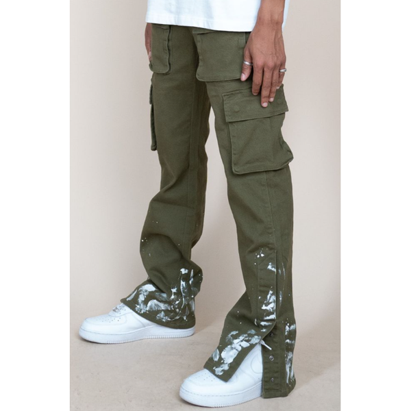 EPTM Snap Cargo Denim Pants “Olive”