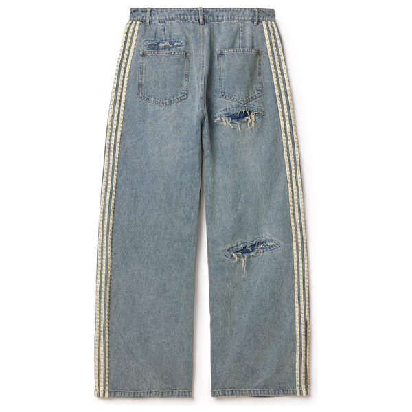 Vale Forever Rhinestone Stripe Denim Jeans “Blue”