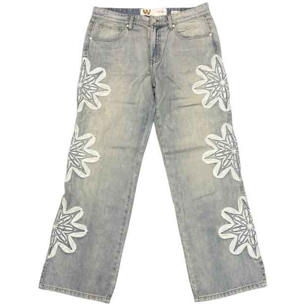 Waimea Snow Flake Baggy Jeans "Ice Wash"