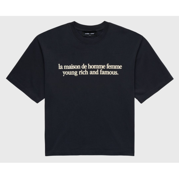 Homme Femme Destroyed Maison Tee "Black"