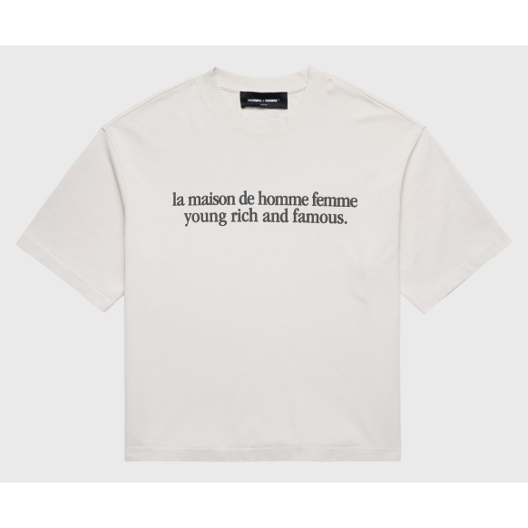 Homme Femme Destroyed Maison Tee "White"