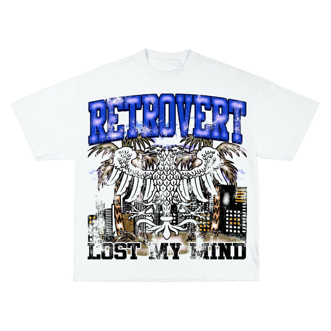 Retrovert City Bird Tee “White/Blue”