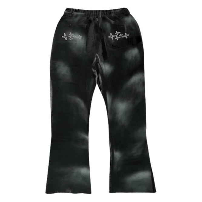 Retrovert Washed Flare Sweatpants "Black"