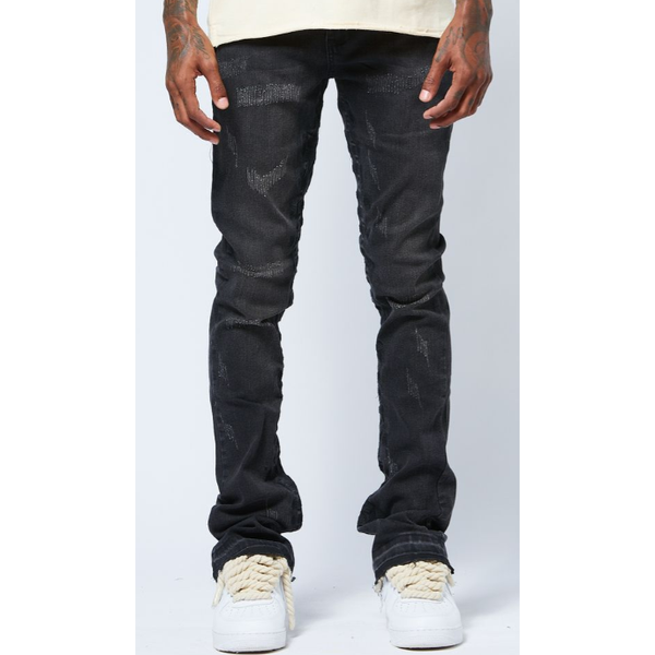 AJENDA Light Destressed Skinny Fit Jeans "Washed Black"