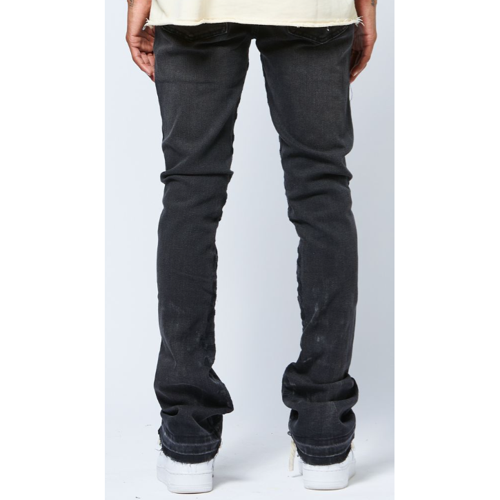 AJENDA Light Destressed Skinny Fit Jeans "Washed Black"