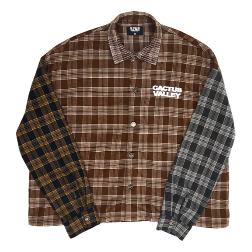 AZVA Scraps L/S Flannel Button Up Shirt "Brown"