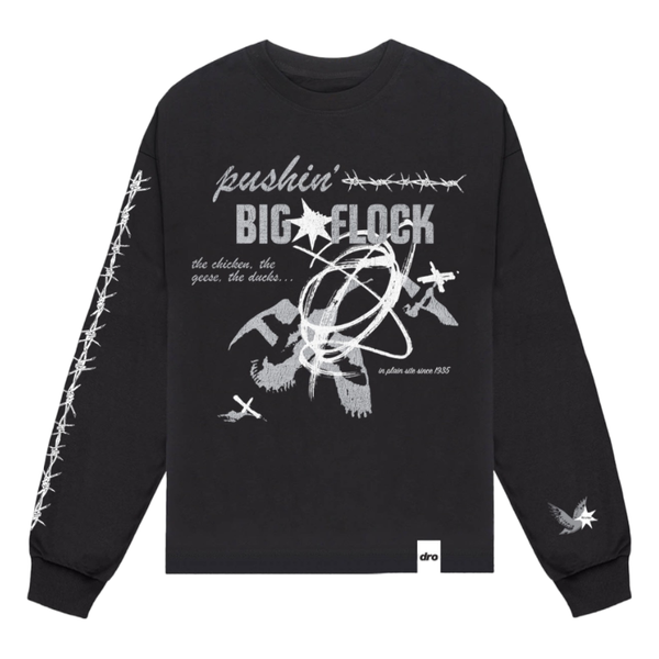 Dro Big Flock L/S Tee "Black"