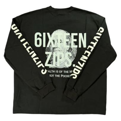 6IXTEEN Zips Ben Frank L/S Tee “Black”