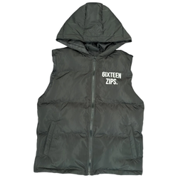 6IXTEEN Zips Logo Puffer Vest “Black”