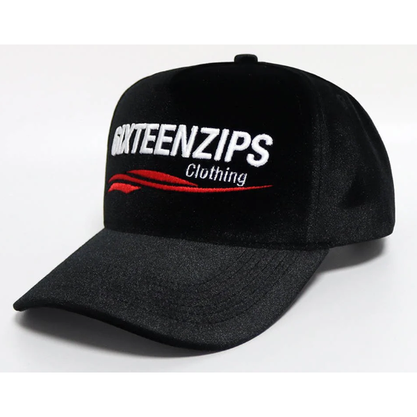 6IXTEEN Zips ECC Velvet Hat “Black/Red”