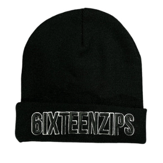 6IXTEEN Zips Logo Beanie “Black”