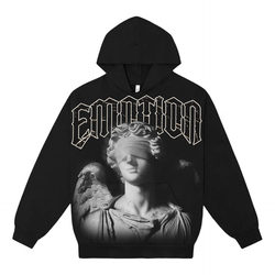 Mixed Emotion Cropped Blinded Hoodie "Black"