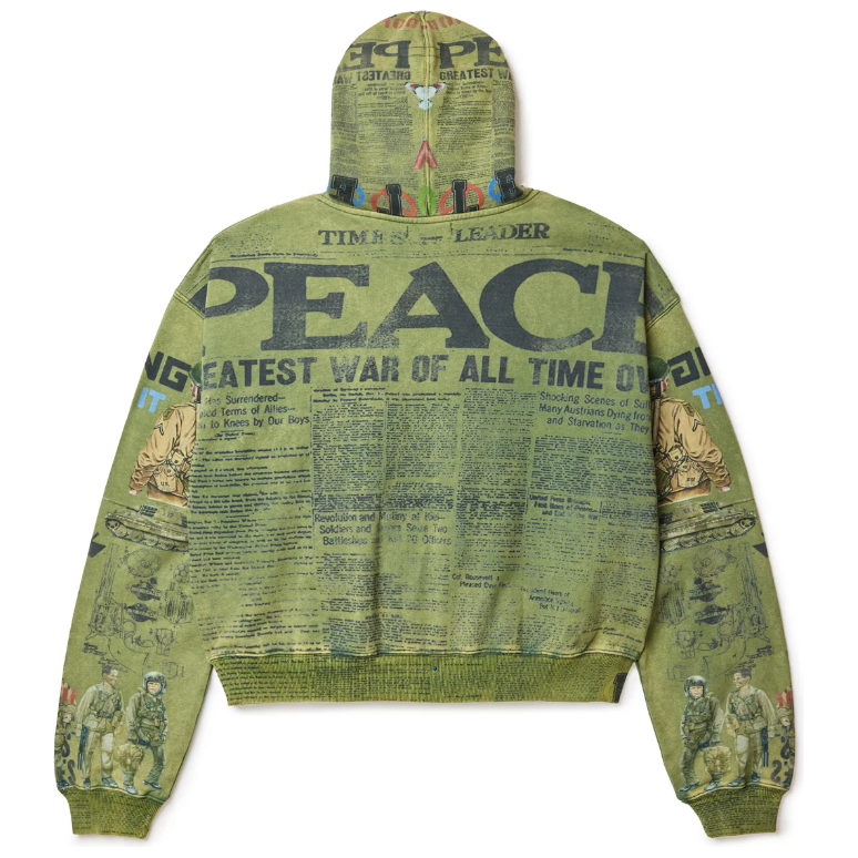 Vale Forever Peace Zip Up Hoodie "Olive"