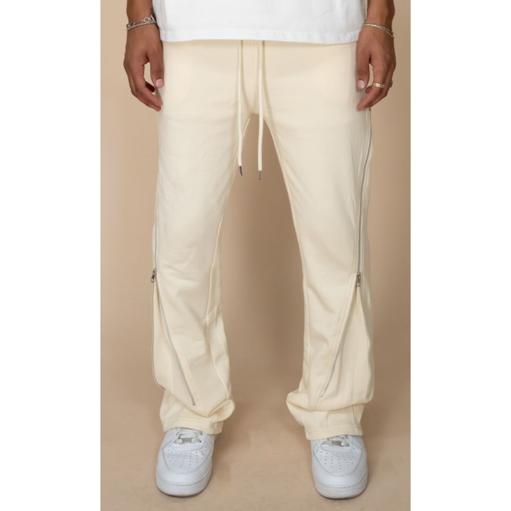 EPTM Zip Flared Sweatpants "Cream"