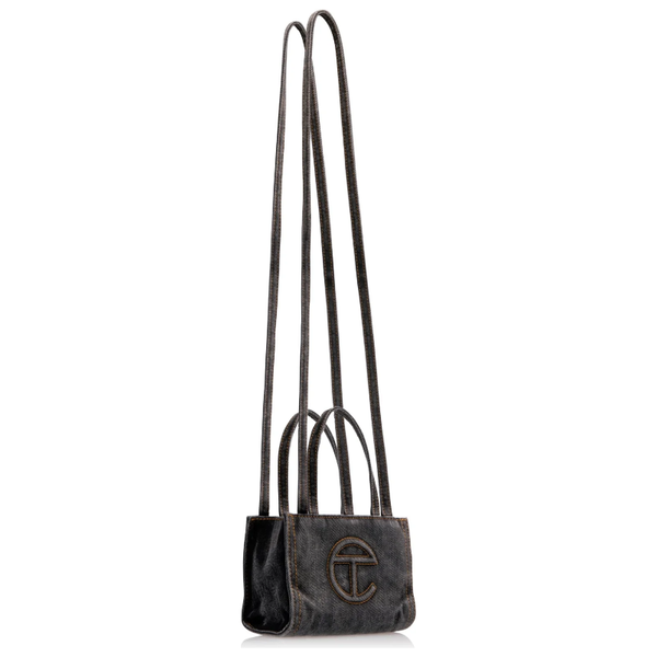 Telfar Small Denim Shopping Bag "Black"