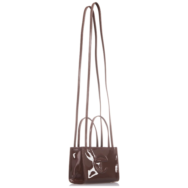 Telfar Small Shopping Bag "Patent Chocolate"