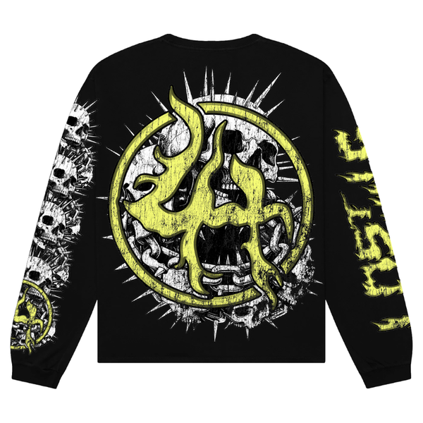 Lost Hills Skull L/S Tee "Black/Yellow"