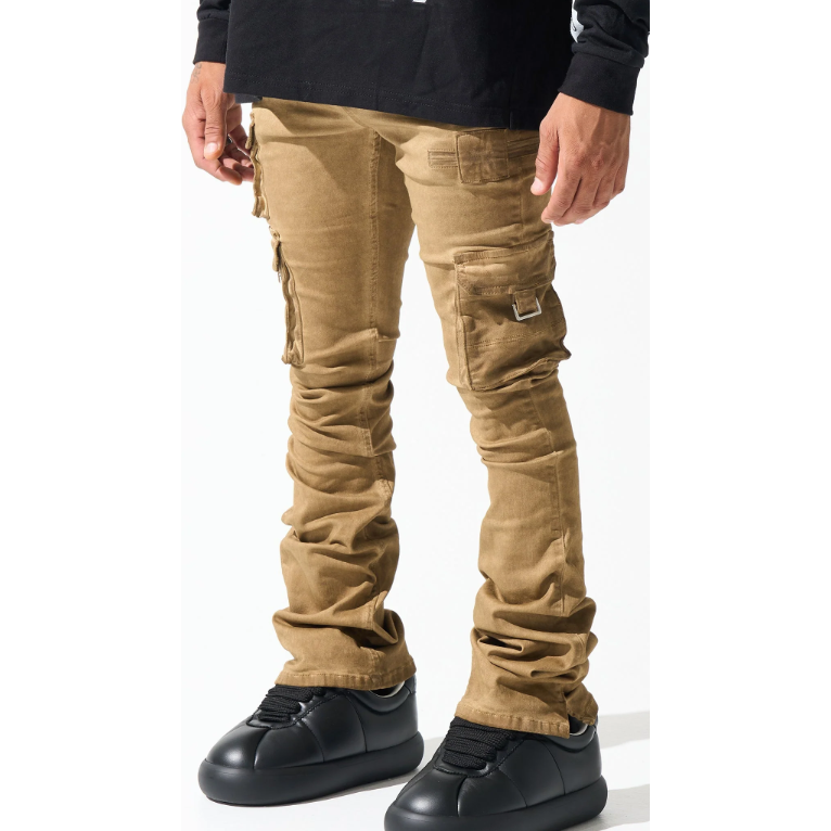 SERENEDE Cinnamon Stacked Cargo Jeans "Brown"