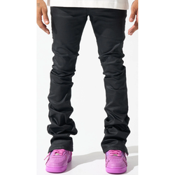 SERENEDE Caviar Wax Stacked Jeans "Black"